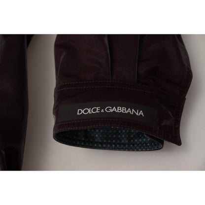 Dolce & Gabbana Bordeaux Nylon Collared Men Coat Jacket Dolce & Gabbana