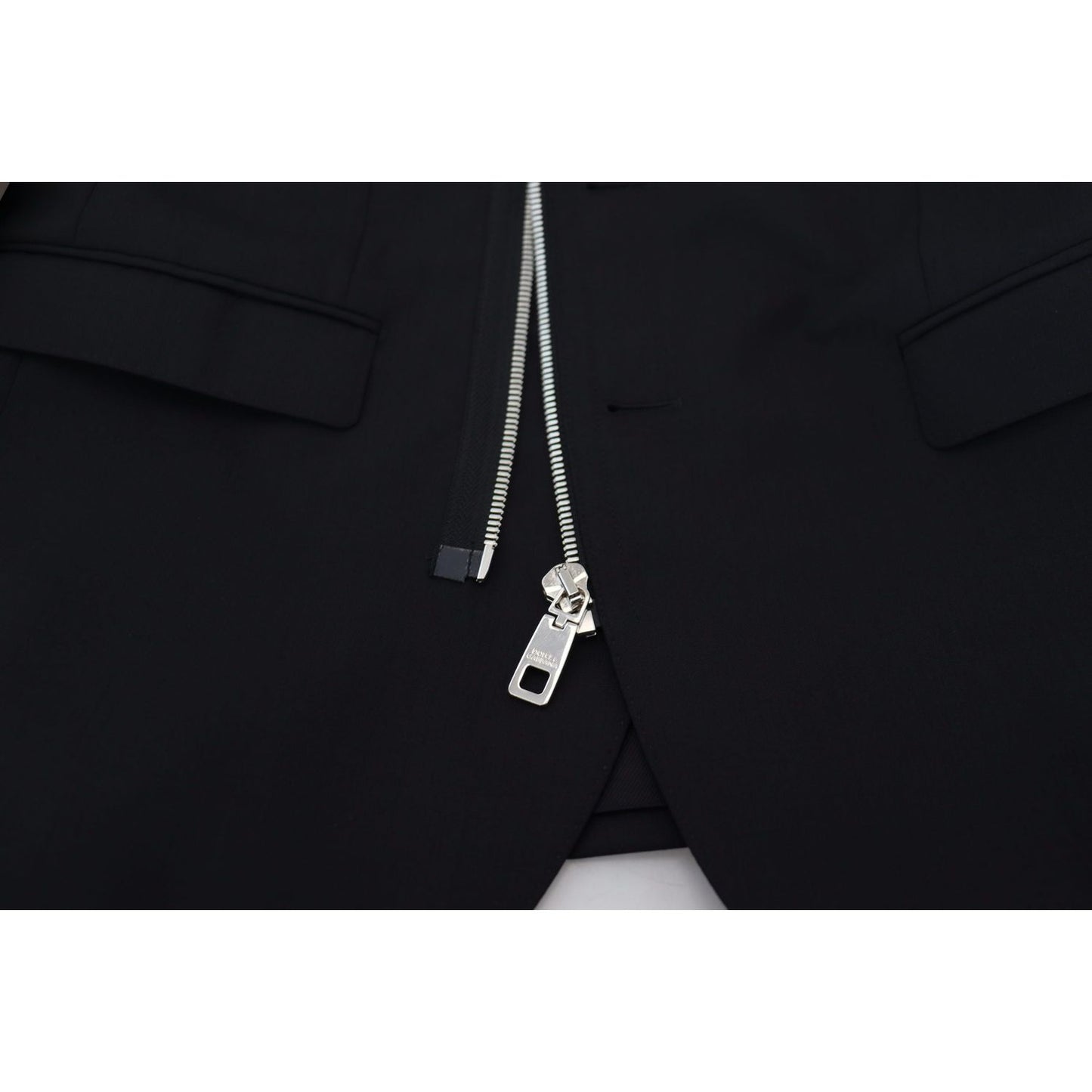Dolce & Gabbana Black Wool Full Zip Long Sleeves Jacket Dolce & Gabbana