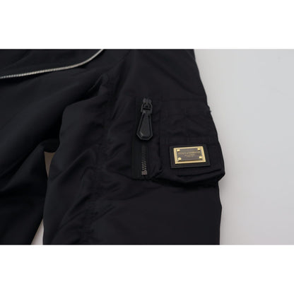 Dolce & Gabbana Black Wool Full Zip Long Sleeves Jacket Dolce & Gabbana
