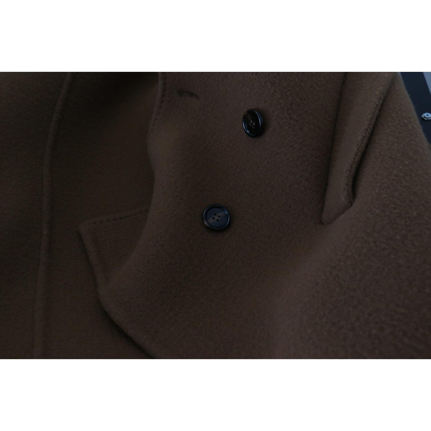 Dolce & Gabbana Brown Nylon Double Breasted Coat Jacket Dolce & Gabbana