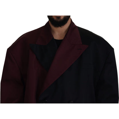 Dolce & Gabbana Bordeaux Polyester Double Breasted Jacket Dolce & Gabbana