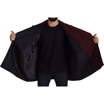 Dolce & Gabbana Bordeaux Polyester Double Breasted Jacket Dolce & Gabbana