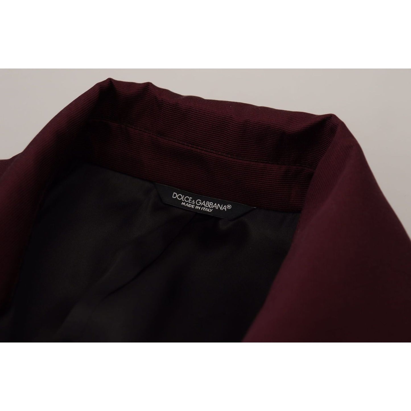 Dolce & Gabbana Bordeaux Polyester Double Breasted Jacket Dolce & Gabbana