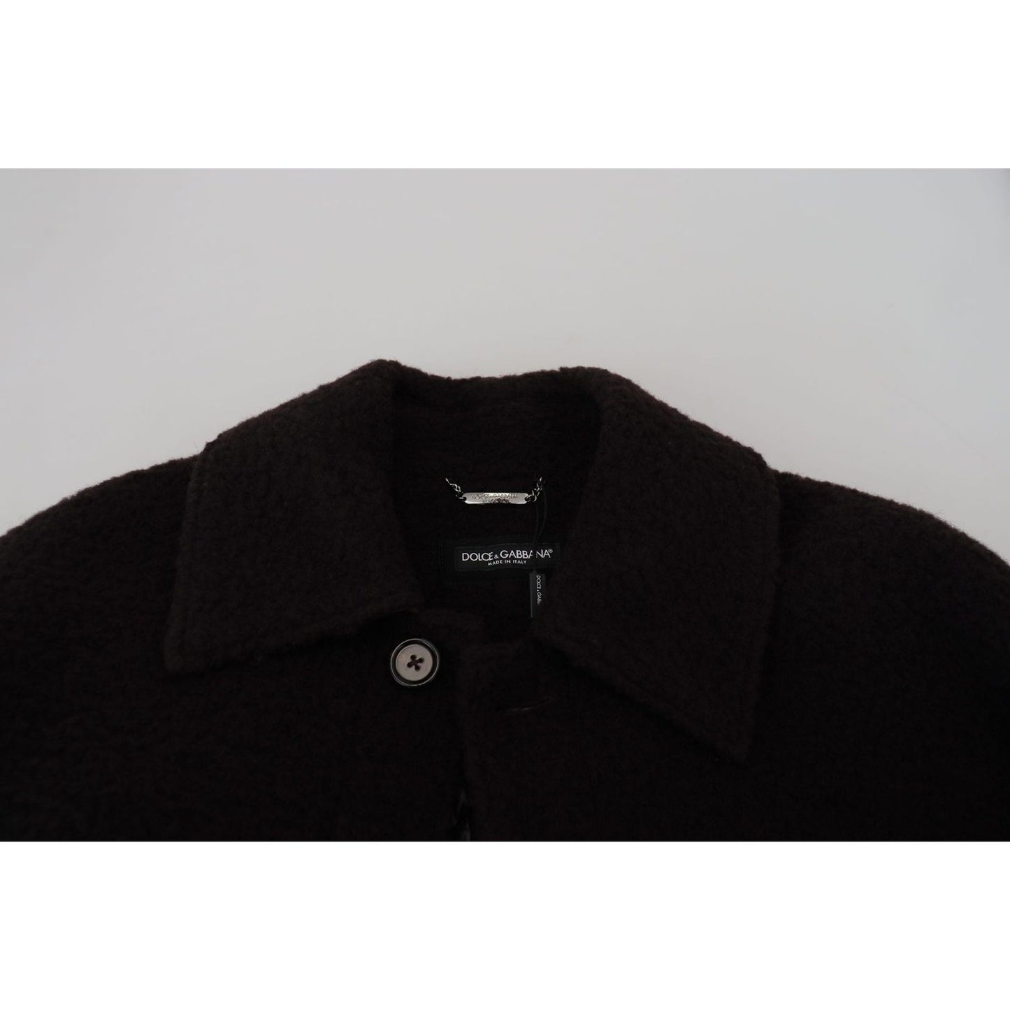 Dolce & Gabbana Black Alpaca Button Down Trench Coat Jacket Dolce & Gabbana