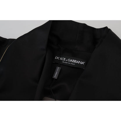 Dolce & Gabbana Black 100% Silk Robe Coat Wrap Jacket Dolce & Gabbana