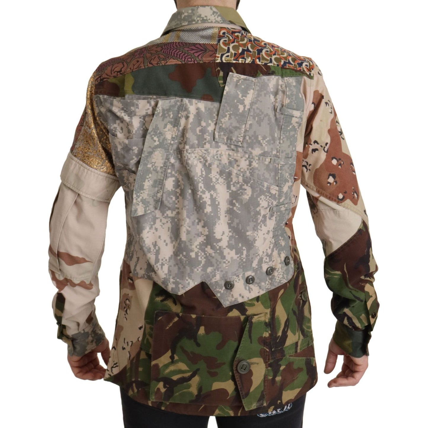 Dolce & Gabbana Multicolor Button Down Patchwork Shirt Dolce & Gabbana