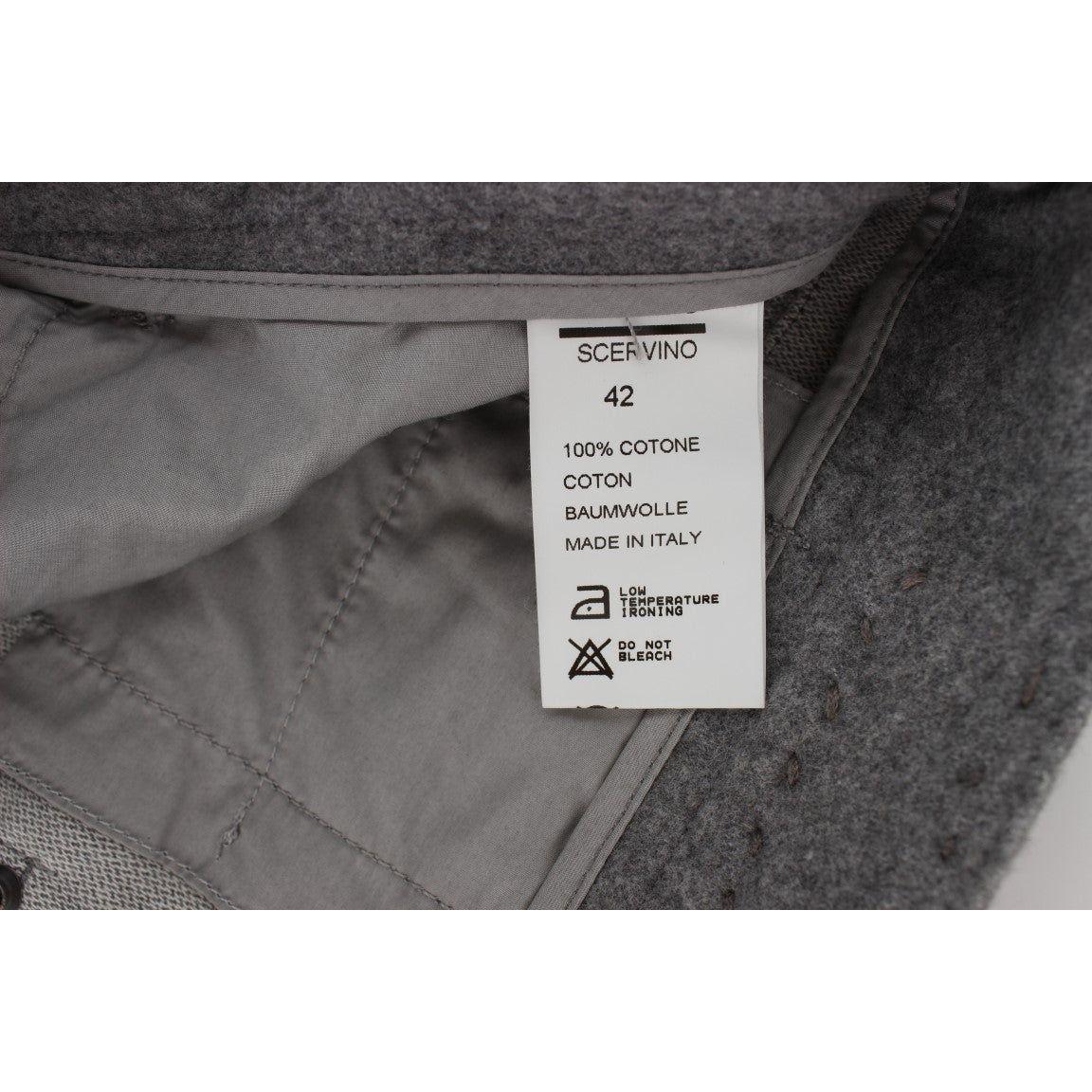 Ermanno Scervino Gray Cotton Slim Fit Casual Bootcut Pants