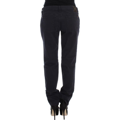 Ermanno Scervino Blue Cotton Blend Casual Fit Pants