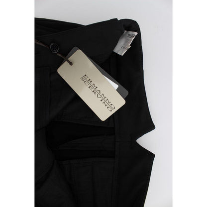 Ermanno Scervino Black Cotton Blend Capri Cropped Pants