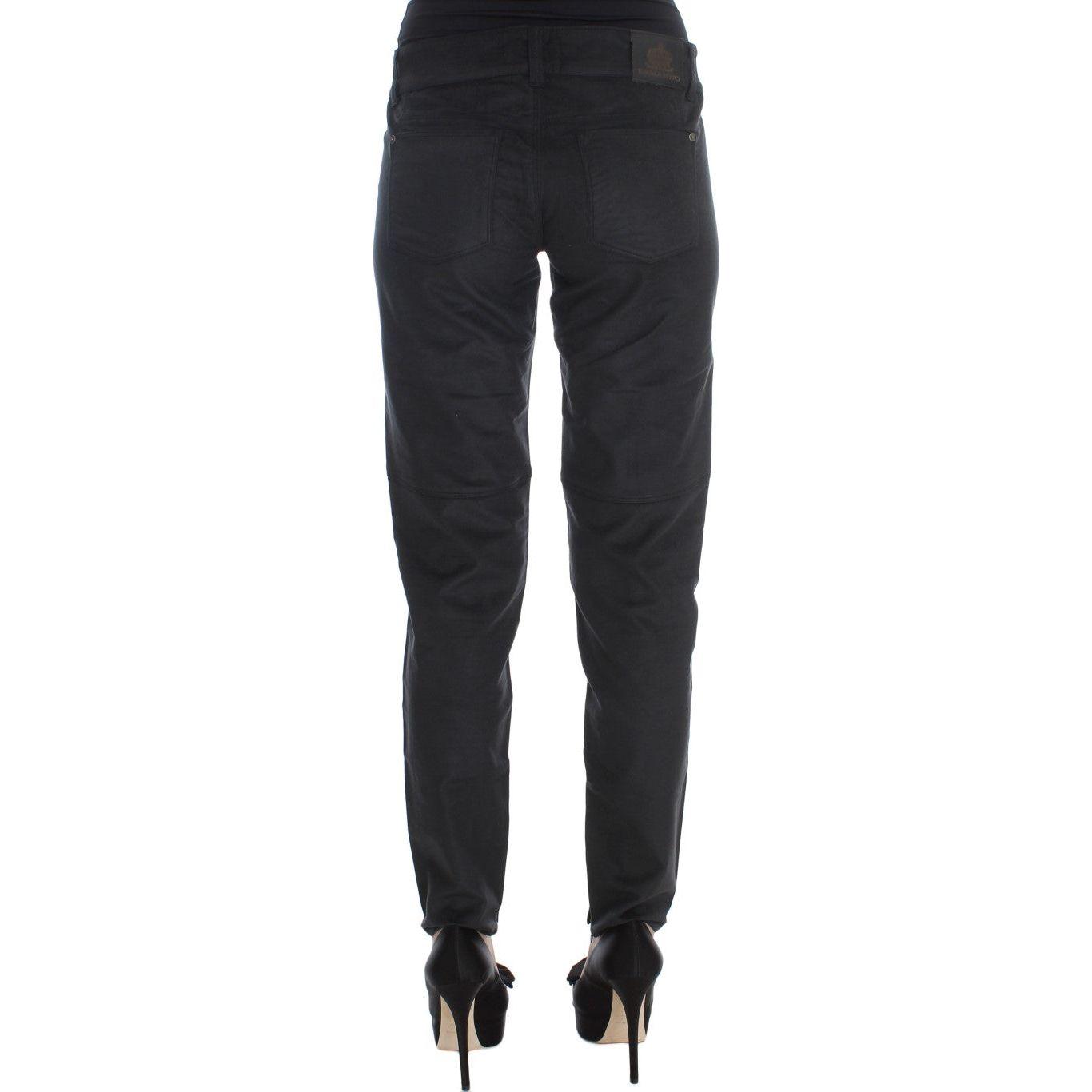 Ermanno Scervino Black Cotton Blend Regular Fit Pants