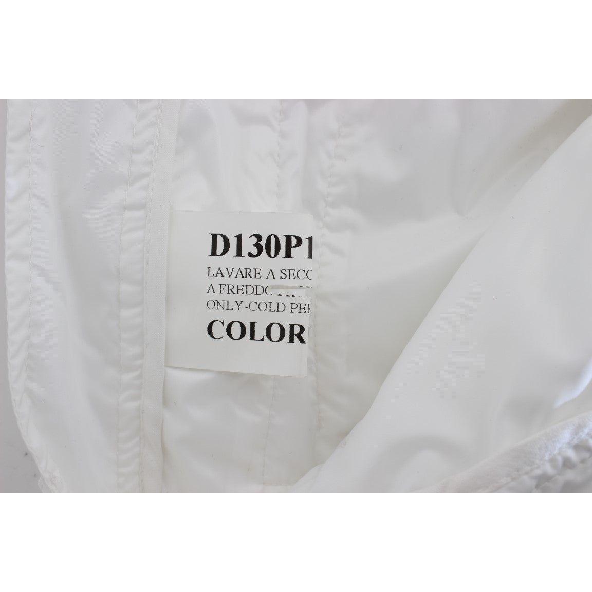 Ermanno Scervino White Nylon Padded Slim Fit Cargo Pants