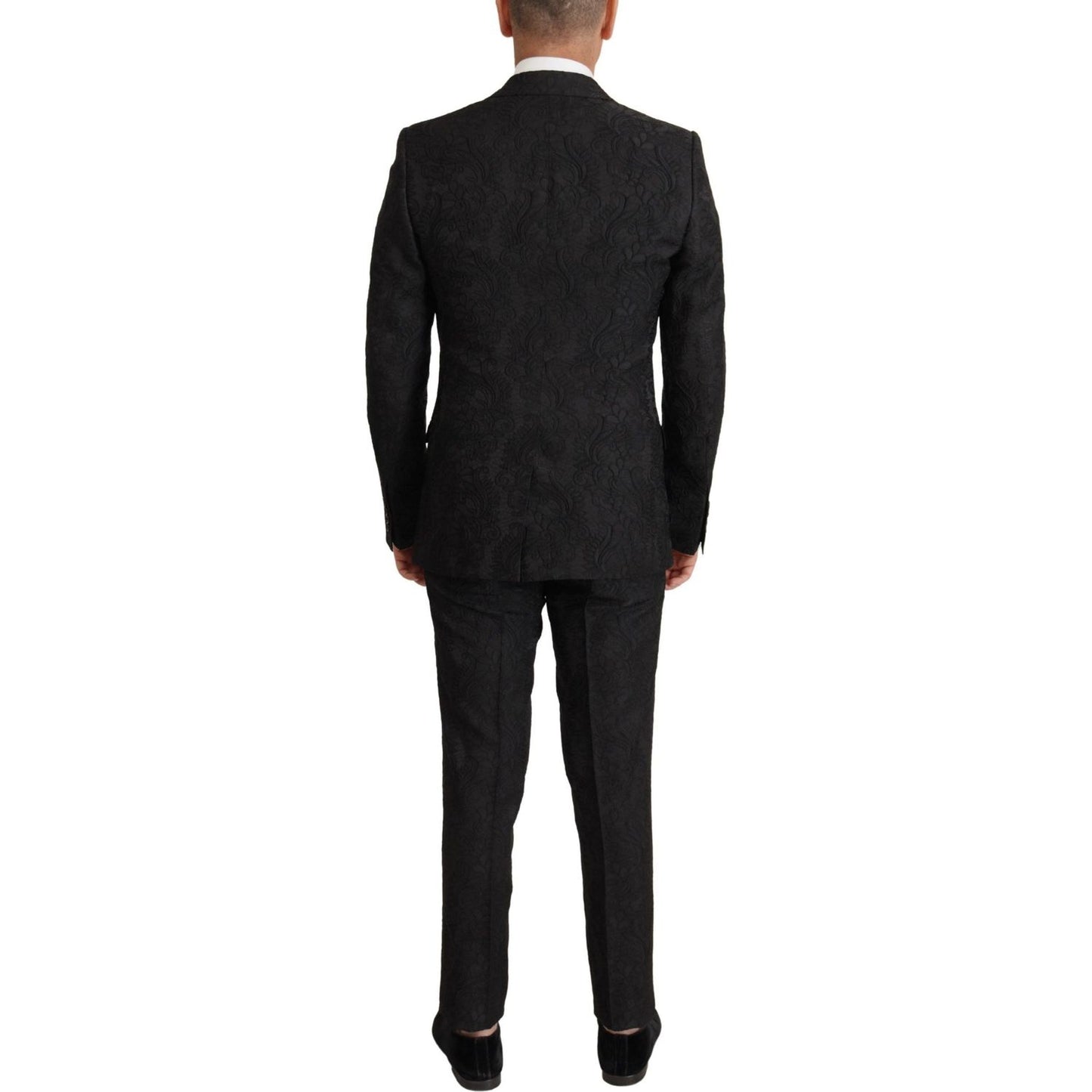 Dolce & Gabbana Black Brocade Formal 2 Piece MARTINI Suit Dolce & Gabbana