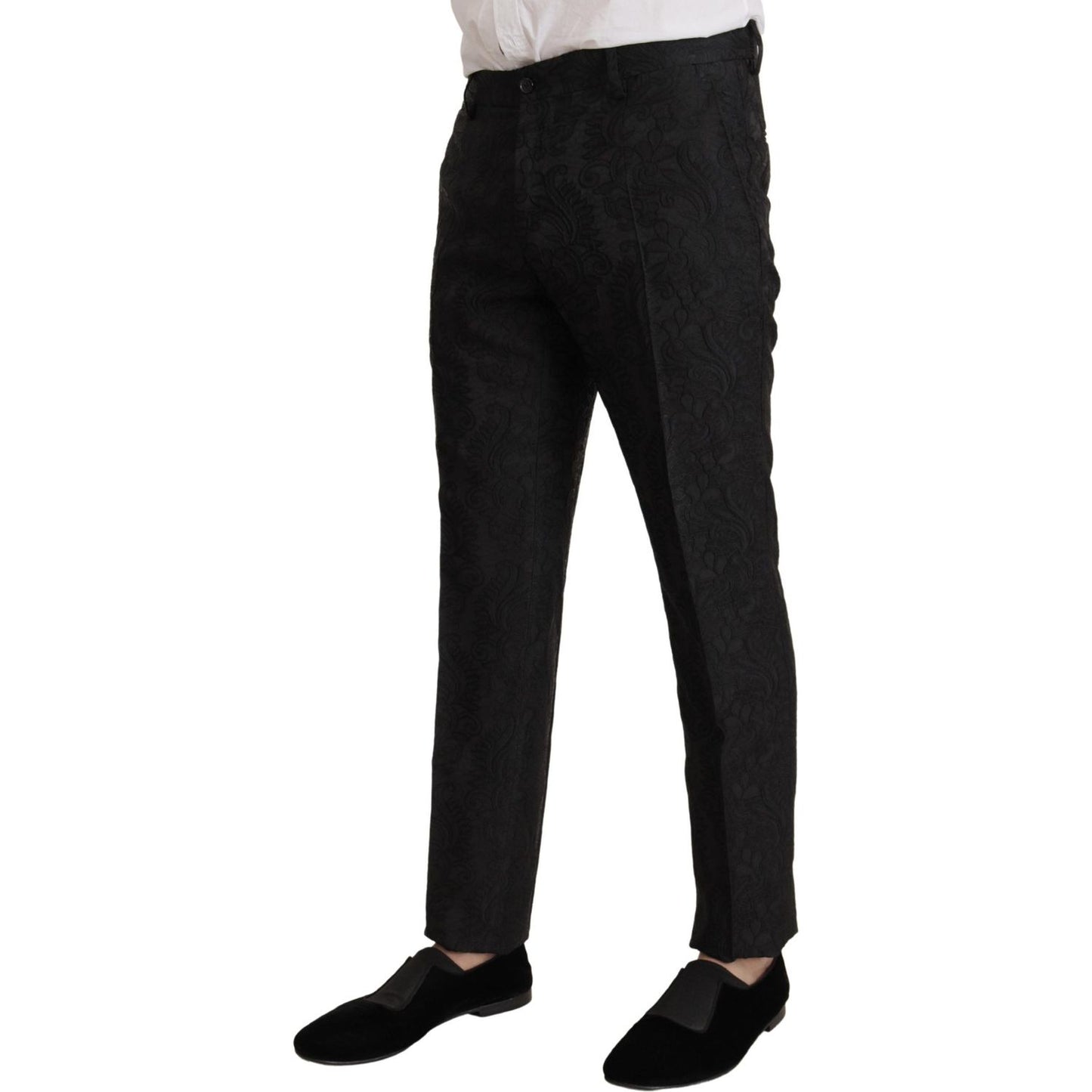 Dolce & Gabbana Black Brocade Formal 2 Piece MARTINI Suit Dolce & Gabbana