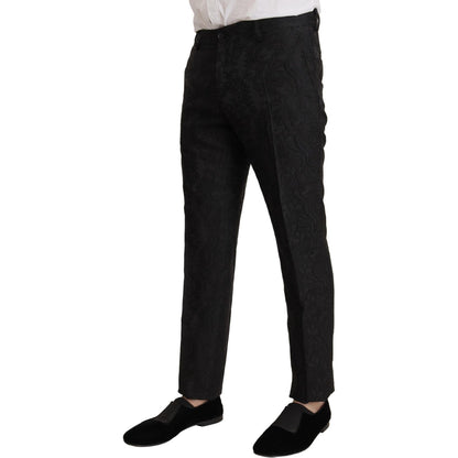 Dolce & Gabbana Black Brocade Formal 2 Piece MARTINI Suit Dolce & Gabbana