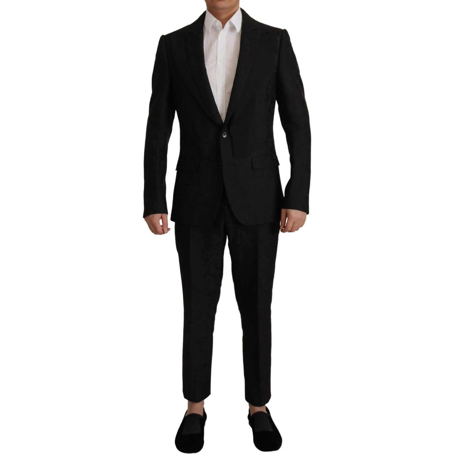 Dolce & Gabbana Black Polyester Formal 2 Piece MARTINI Suit Dolce & Gabbana