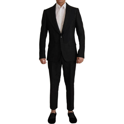 Dolce & Gabbana Black Polyester Formal 2 Piece MARTINI Suit Dolce & Gabbana