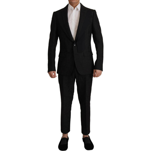 Dolce & Gabbana Black Polyester Formal 2 Piece MARTINI Suit Dolce & Gabbana