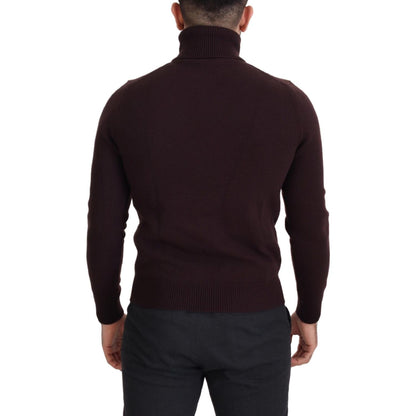 Dolce & Gabbana Brown Wool Turtle Neck Pullover Sweater Dolce & Gabbana