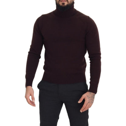Dolce & Gabbana Brown Wool Turtle Neck Pullover Sweater Dolce & Gabbana