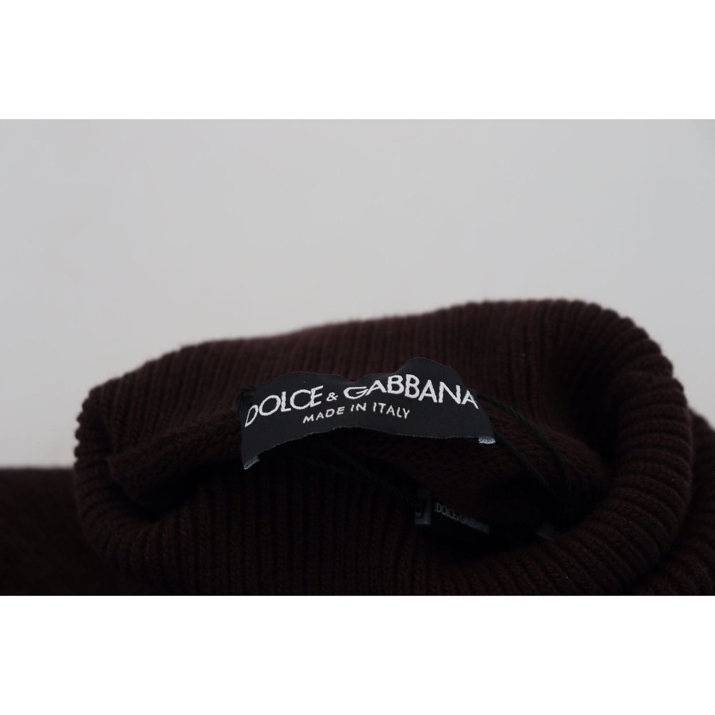 Dolce & Gabbana Brown Wool Turtle Neck Pullover Sweater Dolce & Gabbana