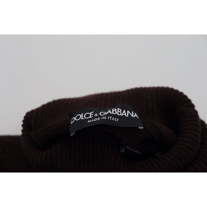 Dolce & Gabbana Brown Wool Turtle Neck Pullover Sweater Dolce & Gabbana