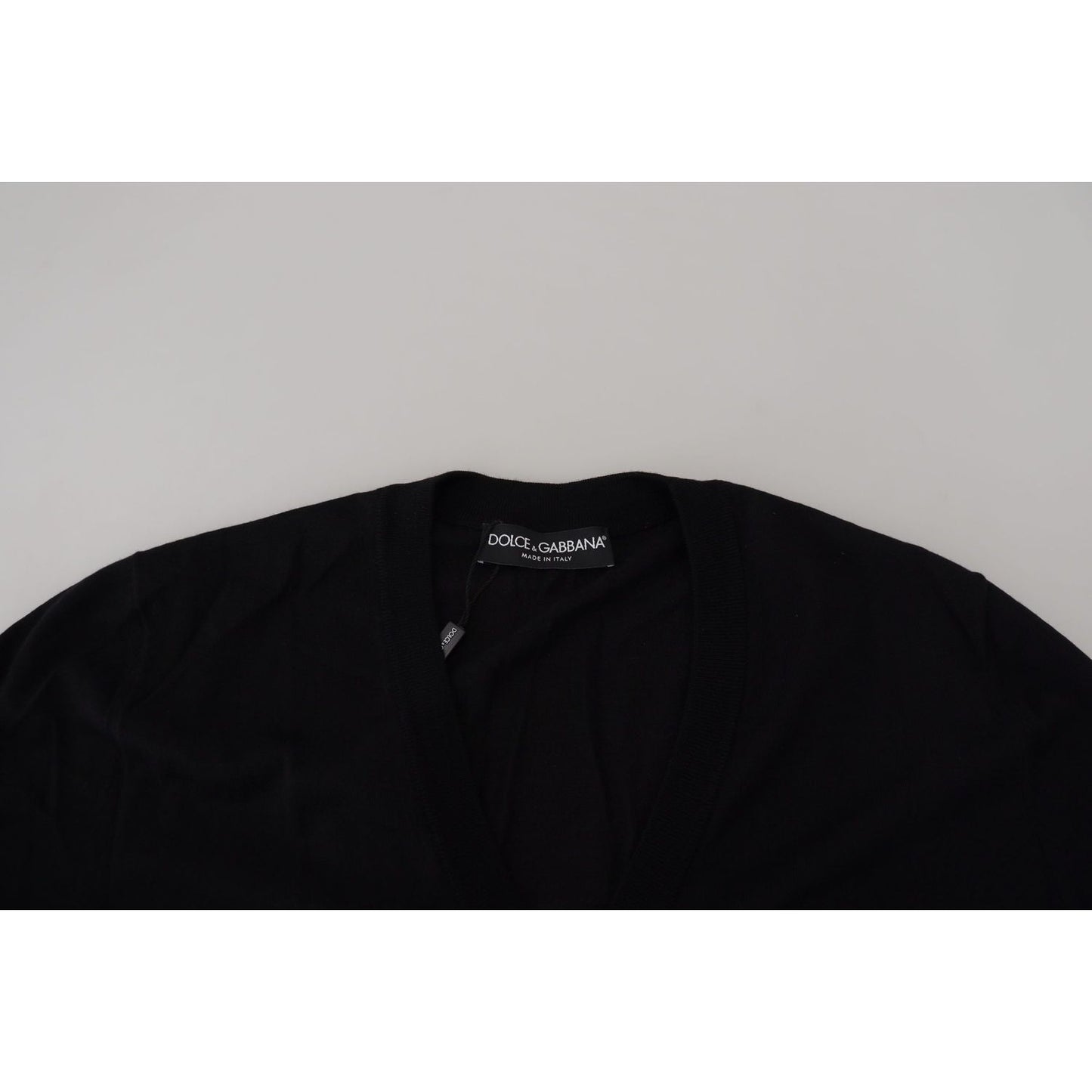 Dolce & Gabbana Black Wool Button Down Cardigan Sweater Dolce & Gabbana