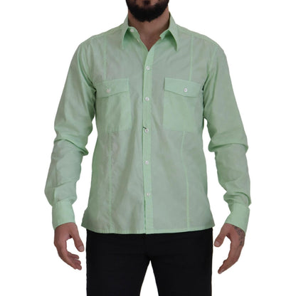 Dolce & Gabbana Mint Green Long Sleeves Button Down Shirt