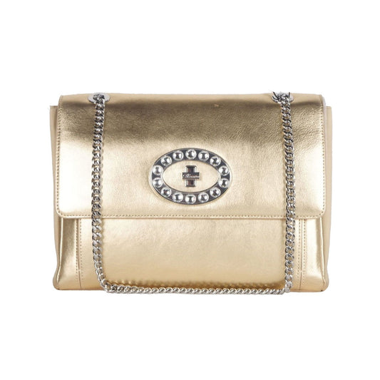 Blumarine Gold Leather Shoulder Women Bag Blumarine