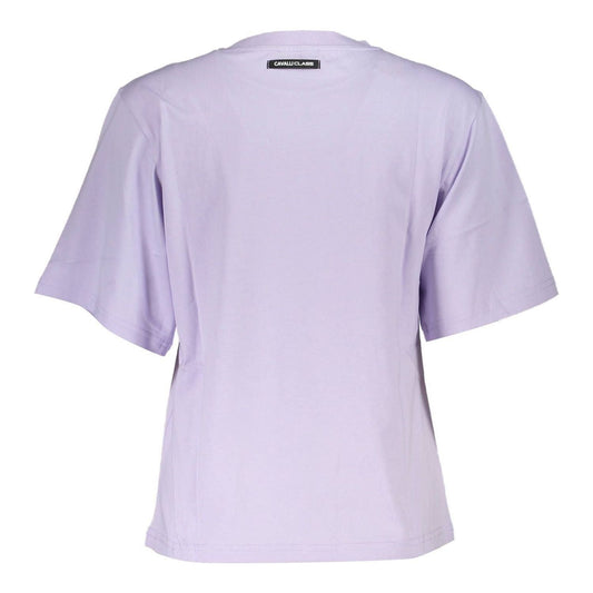 Cavalli Class Purple Cotton Women Top Cavalli Class