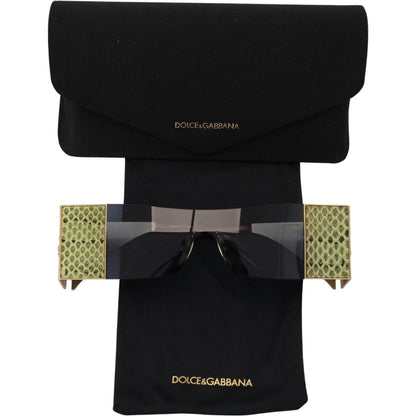 Dolce & Gabbana Gold Metal Rectangle Shades DG2263 Sunglasses