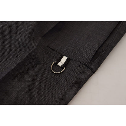 Dolce & Gabbana Gray Checked Cargo Trousers Stretch Pants Dolce & Gabbana