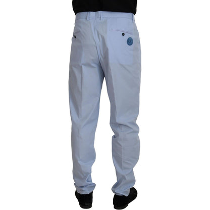 Dolce & Gabbana Blue Cotton Stretch Trousers Chinos Pants Dolce & Gabbana
