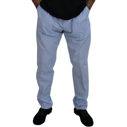 Dolce & Gabbana Blue Cotton Stretch Trousers Chinos Pants Dolce & Gabbana