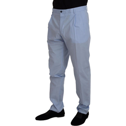 Dolce & Gabbana Blue Cotton Stretch Trousers Chinos Pants Dolce & Gabbana