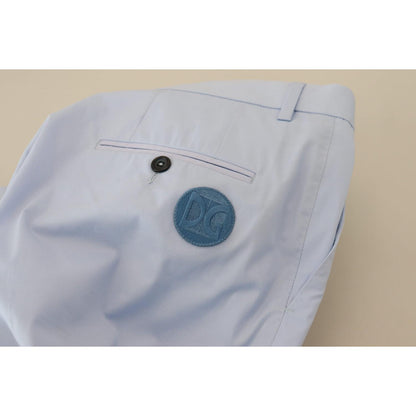Dolce & Gabbana Blue Cotton Stretch Trousers Chinos Pants Dolce & Gabbana