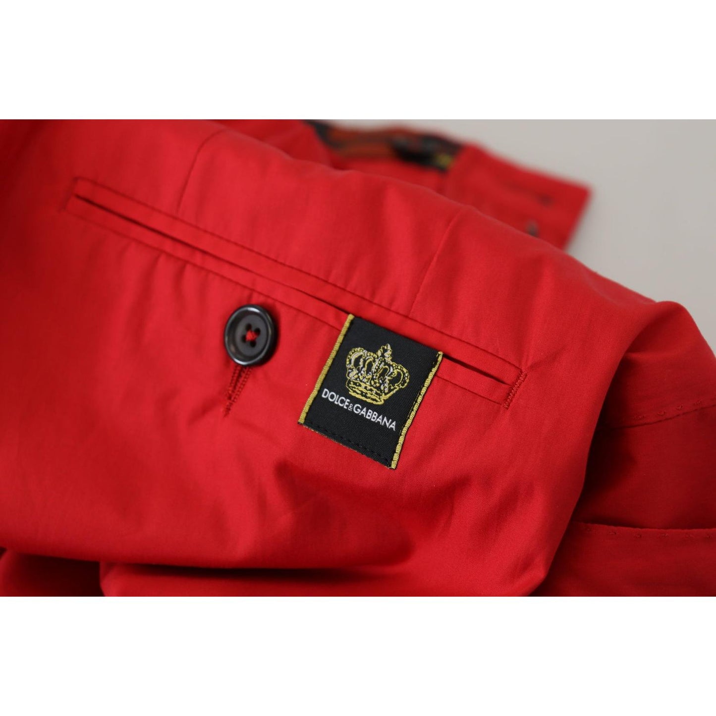 Dolce & Gabbana Red Cotton Slim Fit Trousers Chinos Pants Dolce & Gabbana