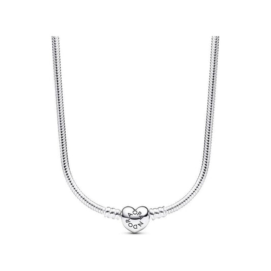 PANDORA JEWELRY Mod. MOMENT HEART CLASP SNAKE CHAIN Necklace PANDORA