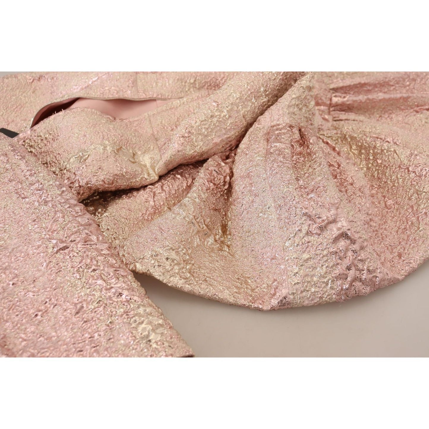 Dolce & Gabbana Pink Jaquard 3/4 Sleeve Sheath Midi Dress Dolce & Gabbana