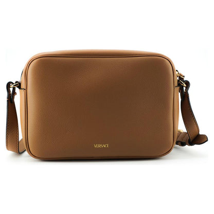 Versace Brown Calf Leather Camera Shoulder Bag Crossbody Bag