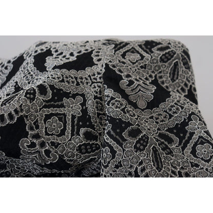Dolce & Gabbana Black Gray Jacquard Sheath Bodycon Dress Dolce & Gabbana