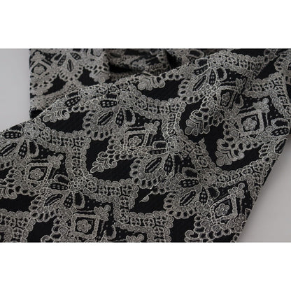 Dolce & Gabbana Black Gray Jacquard Sheath Bodycon Dress Dolce & Gabbana
