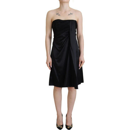 Dolce & Gabbana Black Silk Shift Short Mini Party Dress Dolce & Gabbana