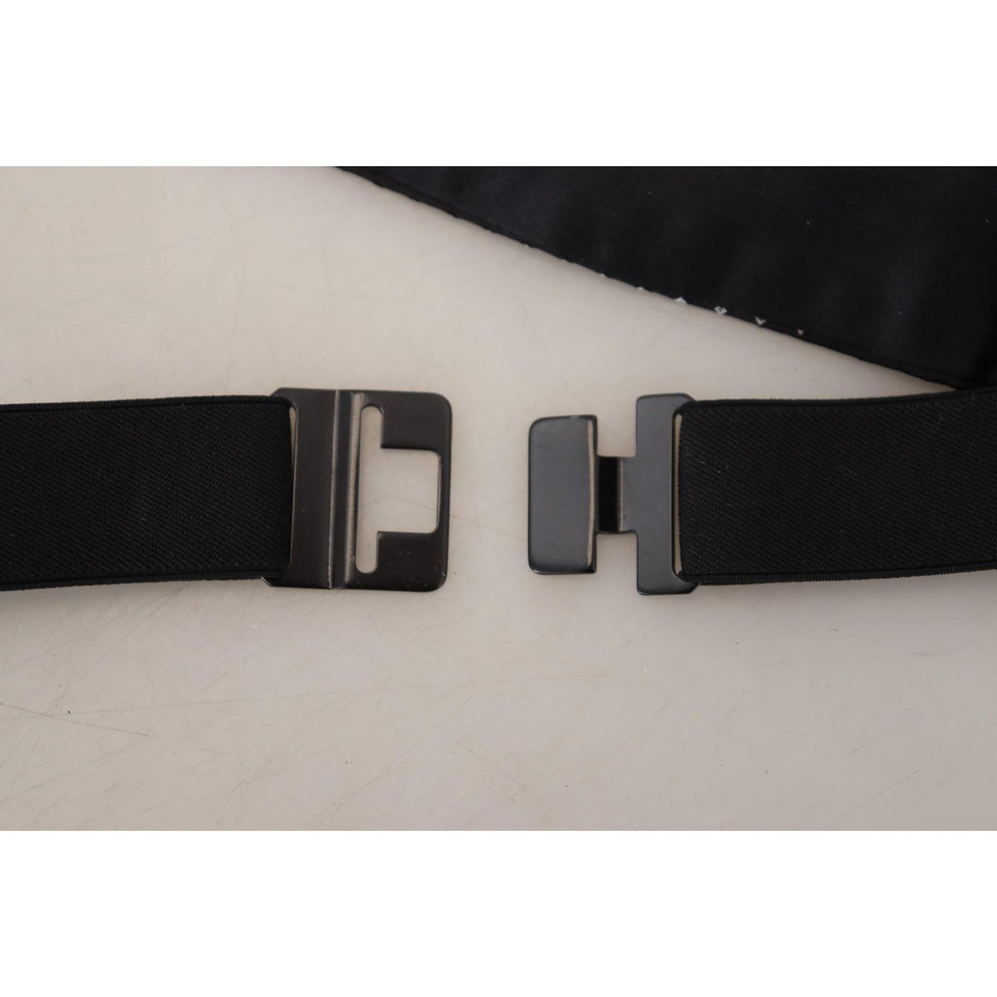 Dolce & Gabbana Black Polka Dot Wide Waist Men Belt Cummerband