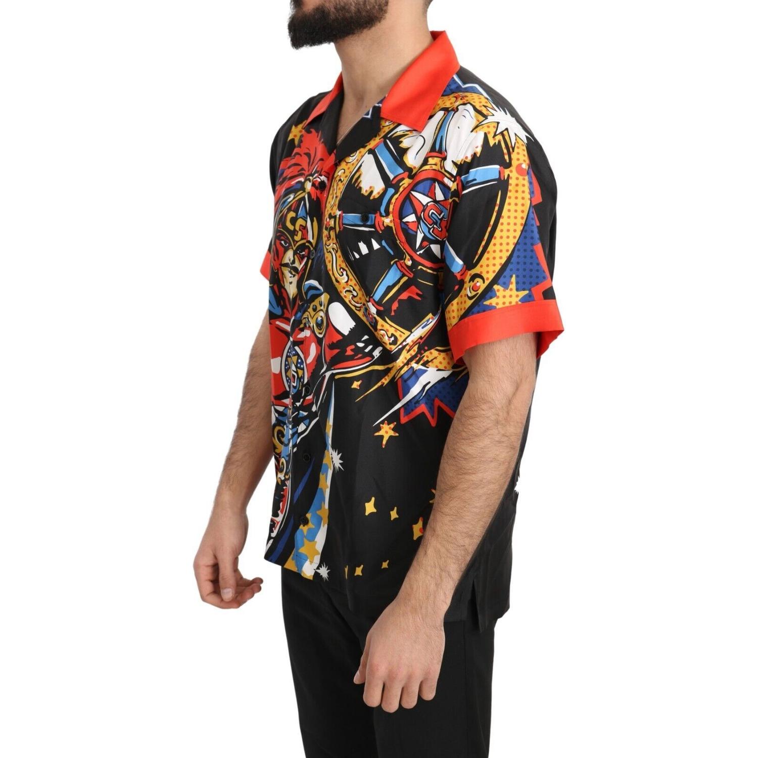 Dolce & Gabbana Multicolor Printed Short Sleeves Casual Shirt