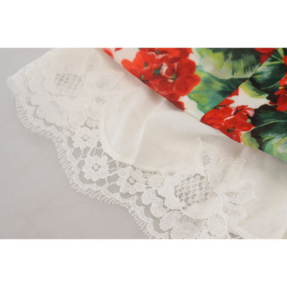 Dolce & Gabbana Multicolor Geranium Silk Sheath Midi Dress Dolce & Gabbana