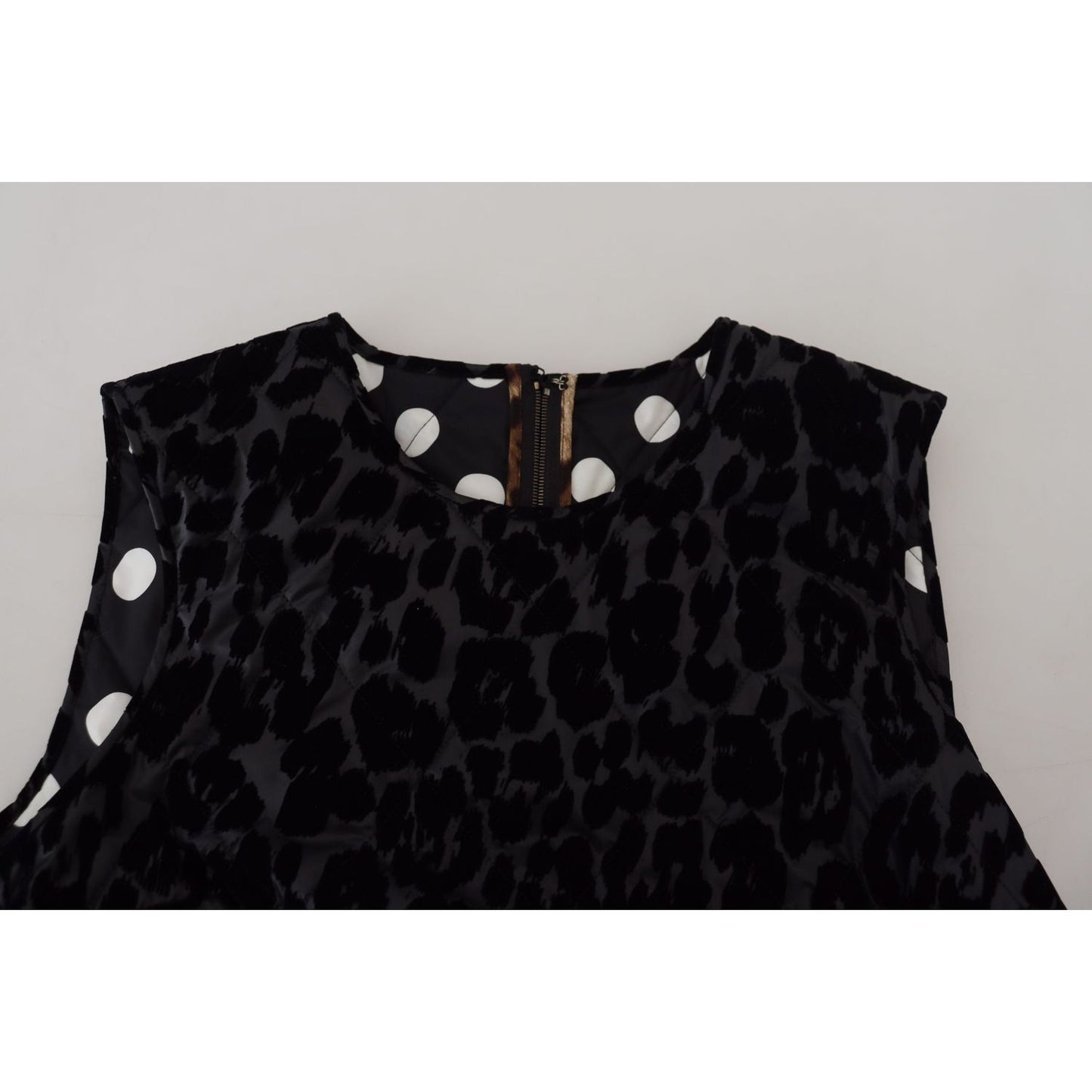 Dolce & Gabbana Black Leopard Shift Mini Polyester Dress Dolce & Gabbana