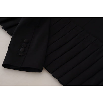 Dolce & Gabbana Black Single Breasted Fit Blazer Wool Jacket