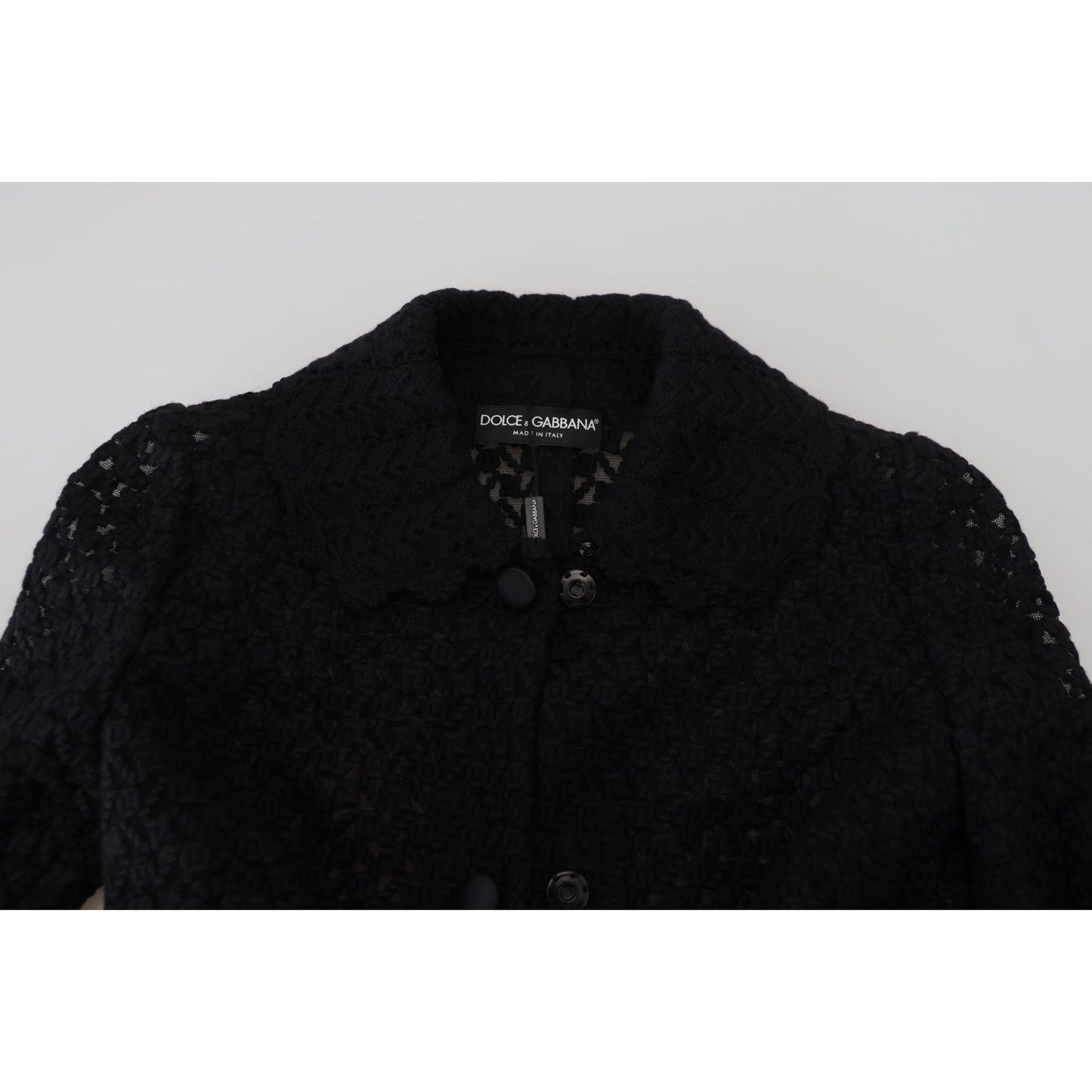 Dolce & Gabbana Black Button Down Long Blazer Cotton Jacket 11% Acrylic,1728,20% Viscose,28% Polyester,4% Wool,5% Nylon,67345645728,Black,Clothing,Dolce & Gabbana,Full-Length Jackets - Jackets & Coats - Clothing,IT40|S,Jackets & Coats - Clothing,Jackets &