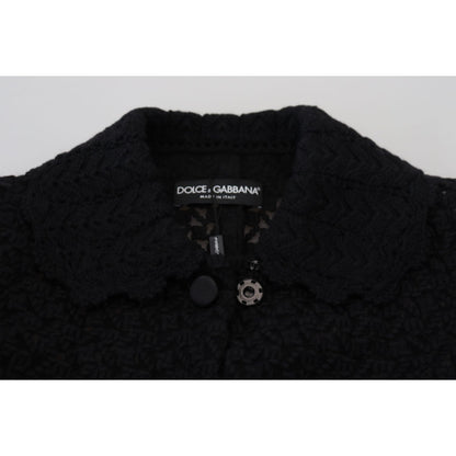 Dolce & Gabbana Black Button Down Long Blazer Cotton Jacket 11% Acrylic,1728,20% Viscose,28% Polyester,4% Wool,5% Nylon,67345645728,Black,Clothing,Dolce & Gabbana,Full-Length Jackets - Jackets & Coats - Clothing,IT40|S,Jackets & Coats - Clothing,Jackets &