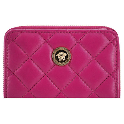 Versace Purple Nappa Leather Bifold Zip Around Wallet WOMAN WALLETS